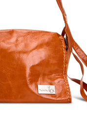 תיק עור מלבני רצועת מתכווננת כתום