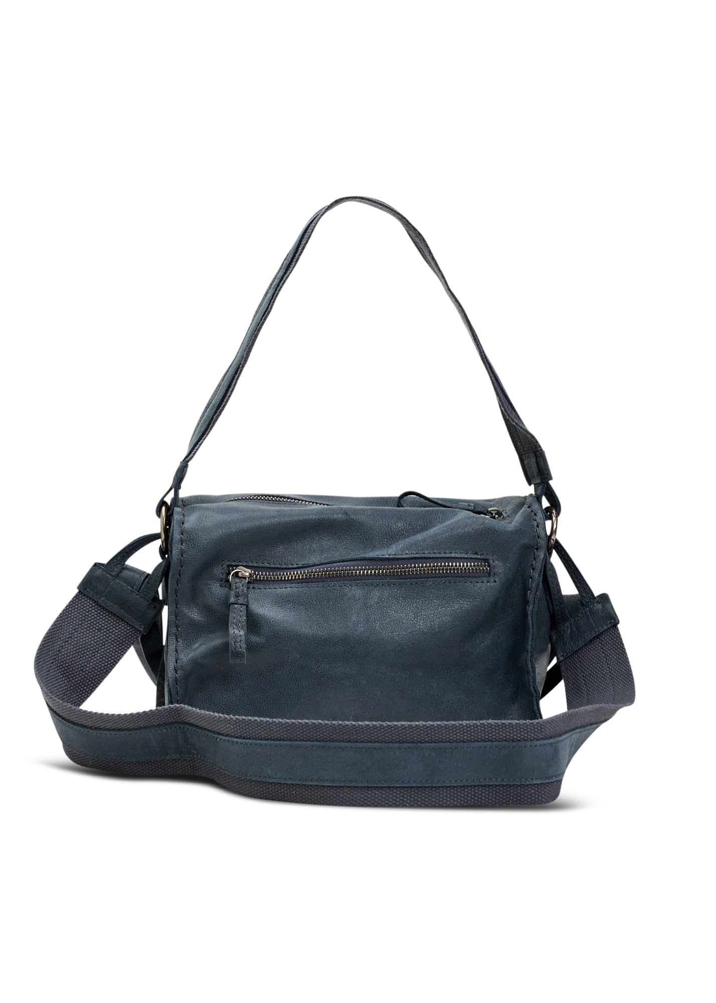 תיק עור מלבני רצועת מתכווננת כחול