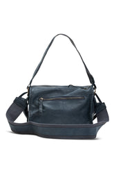 תיק עור מלבני רצועת מתכווננת כחול