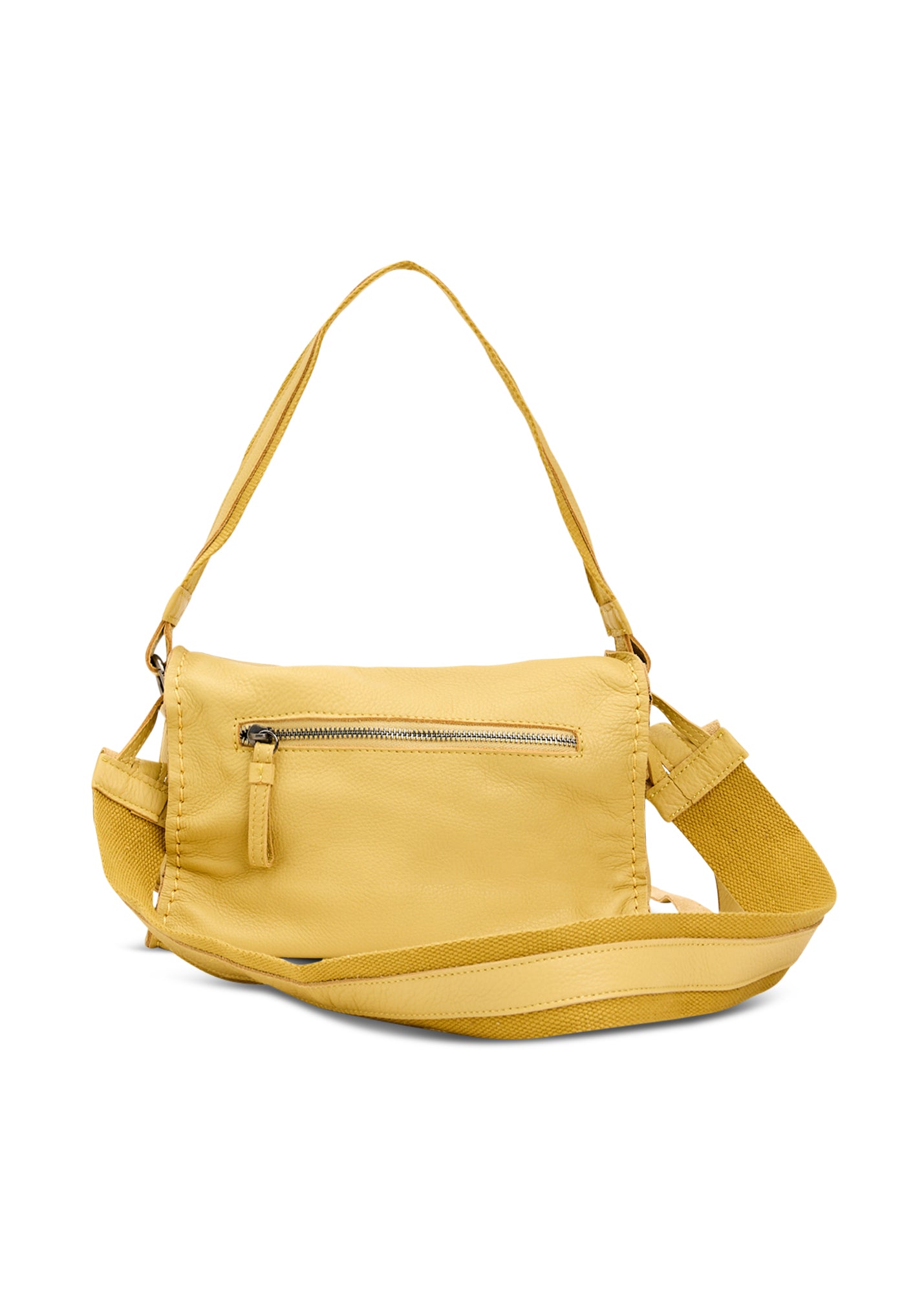 תיק עור מלבני רצועת מתכווננת צהוב