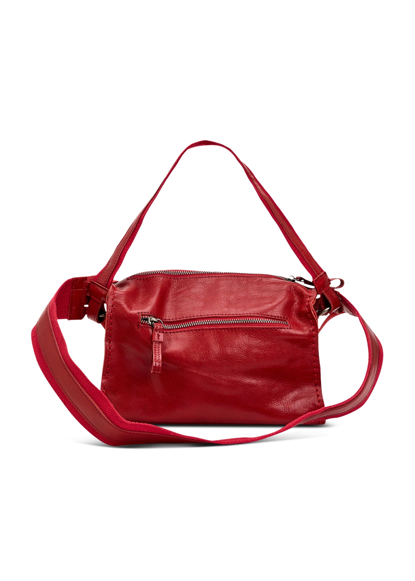 תיק עור מלבני רצועת מתכווננת אדום