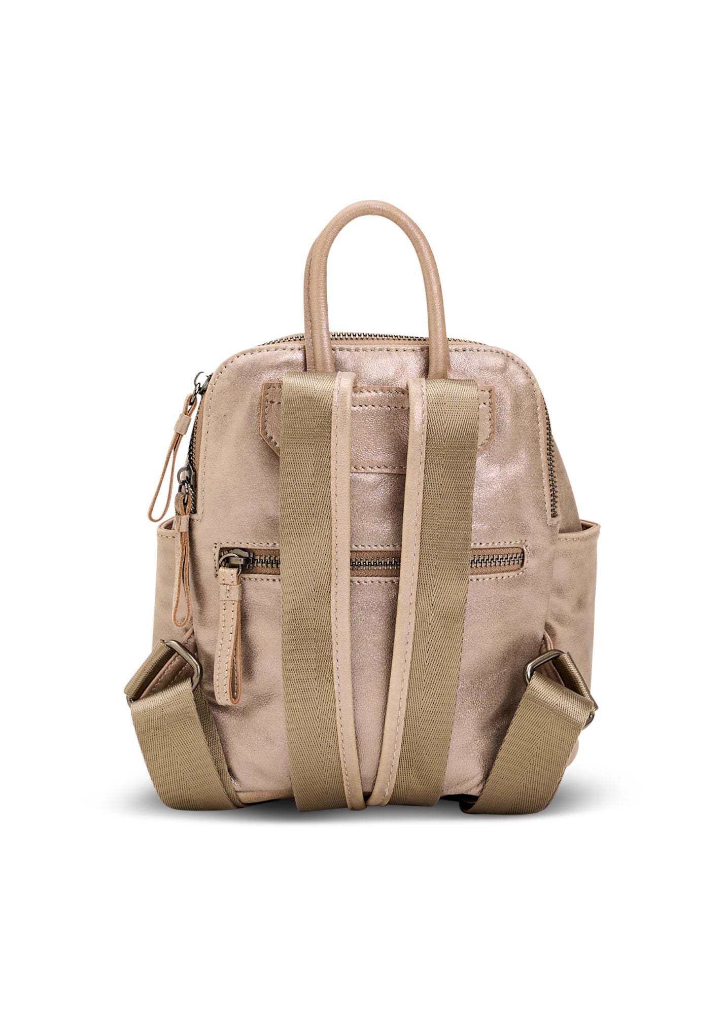 תיק גב עור קטן בז'