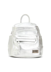 תיק גב עור קטן כסף