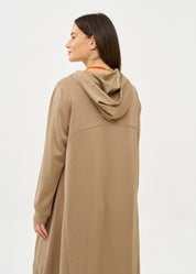 שמלה עם קפוצ'ון שרוול ארוך חום