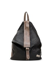 תיק גב עור משולש שילוב צבעים שחור