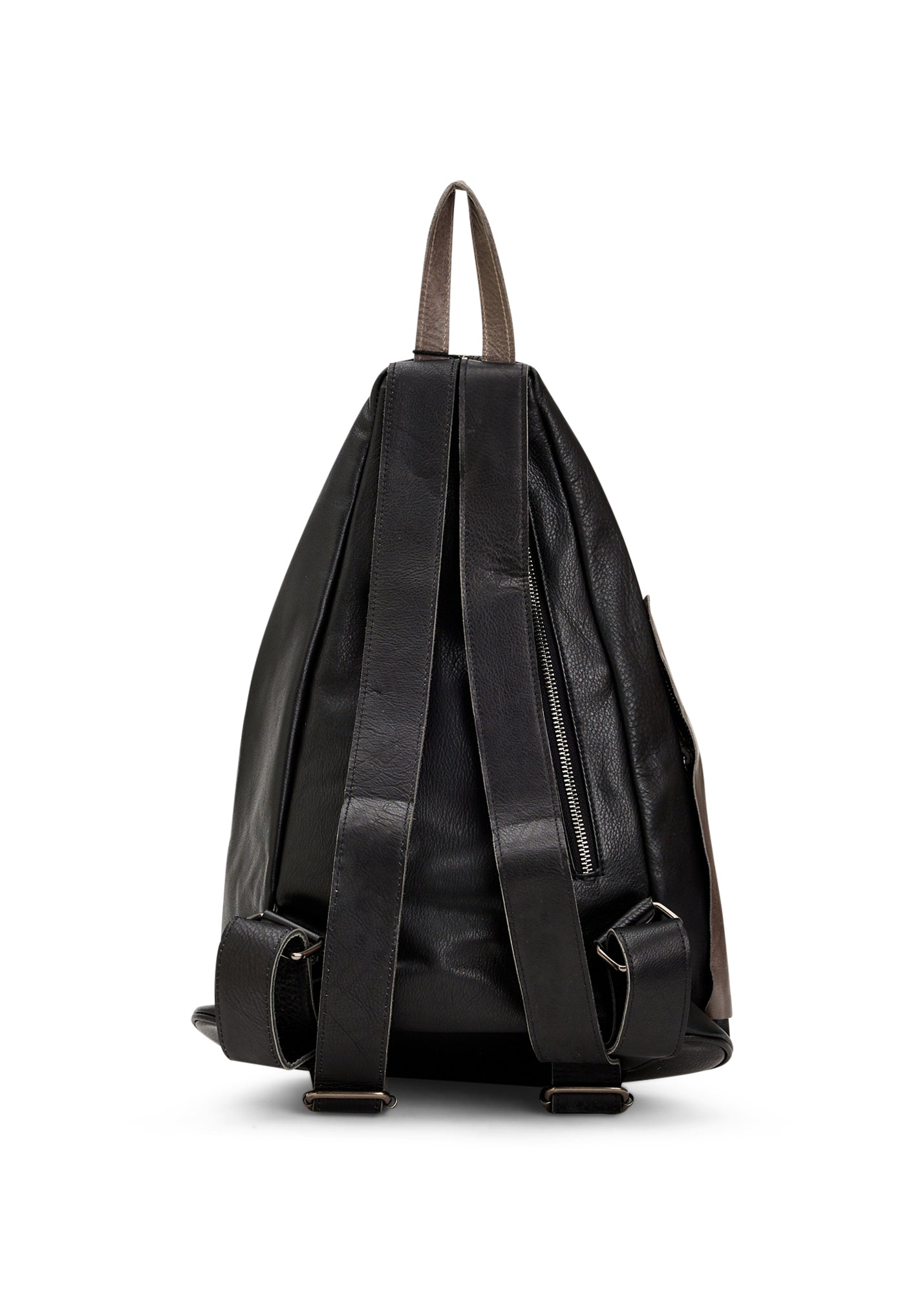 תיק גב עור משולש שילוב צבעים שחור