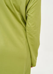 שמלה שרוול ארוך קשירה במותן ירוק