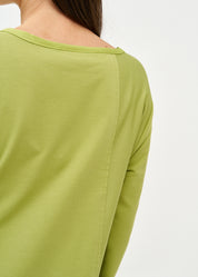 שמלה שרוול ארוך קשירה במותן ירוק