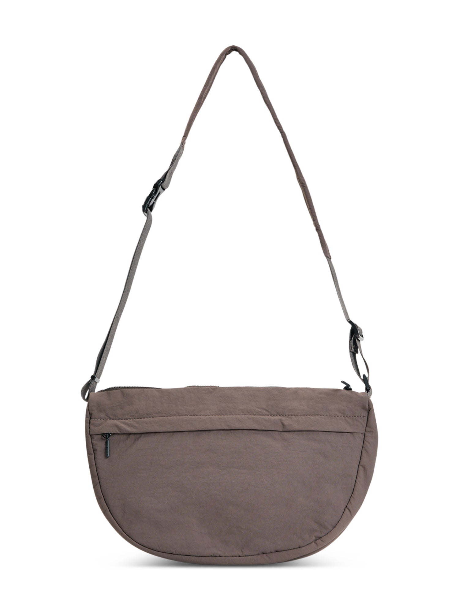 Large dark brown nylon pouch bag