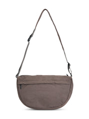 Large dark brown nylon pouch bag