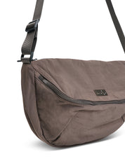 Large dark brown nylon pouch bag