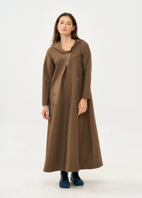 Long sleeve dress with hat and brown zipper - 00