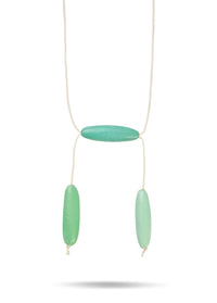 Delicate necklace with three blue beads - 99