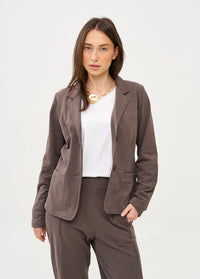 Dark gray French terry tailored jacket - 00