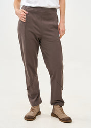 מכנסיים פרנץ טרי עם חתכים חיצוניים אפור כהה