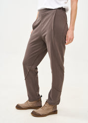 מכנסיים פרנץ טרי עם חתכים חיצוניים אפור כהה