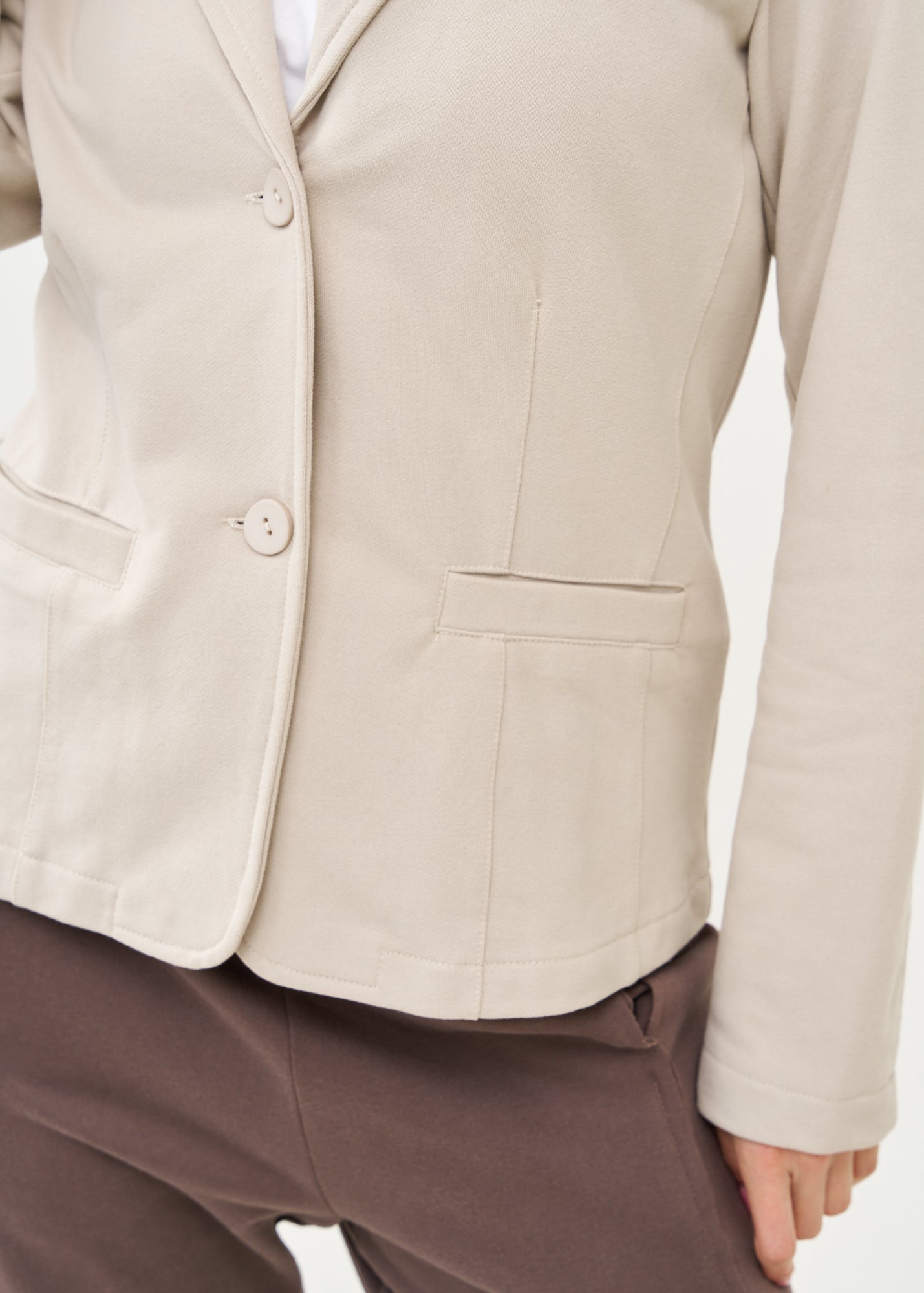 ג'קט בסגנון מחוייט פרנץ' טרי אפור בהיר