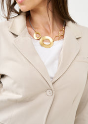 ג'קט בסגנון מחוייט פרנץ' טרי אפור בהיר