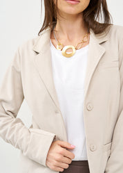 ג'קט בסגנון מחוייט פרנץ' טרי אפור בהיר