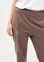 מכנסיים פרנץ טרי עם חתכים חיצוניים חום