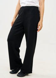 מכנסיים רחבים מבד רך שחור