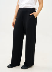 מכנסיים רחבים מבד רך שחור