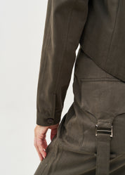 בלייזר קצר כפתרה כפולה אפור כהה