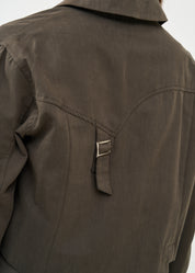 בלייזר קצר כפתרה כפולה אפור כהה