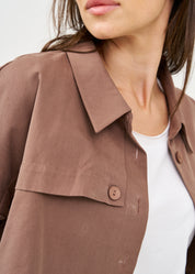 ג׳קט עם כותפת ארוכה חום