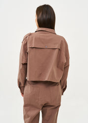 ג׳קט עם כותפת ארוכה חום