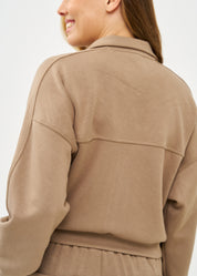 ג'קט שני כיסים קידמיים ורוכסן חום