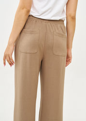 מכנסיים רחבים מבד רך חום