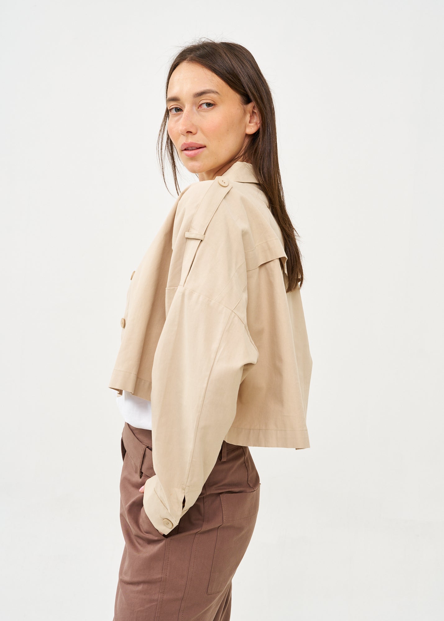 ג׳קט עם כותפת ארוכה סטון