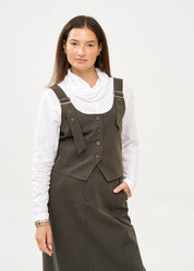 וסט כתפיות עם אבזמים אפור כהה