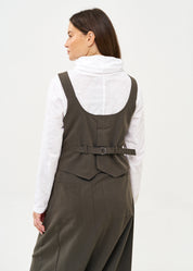 וסט כתפיות עם אבזמים אפור כהה