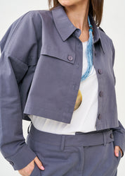 ג׳קט עם כותפת ארוכה כחול