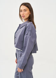 ג׳קט עם כותפת ארוכה כחול