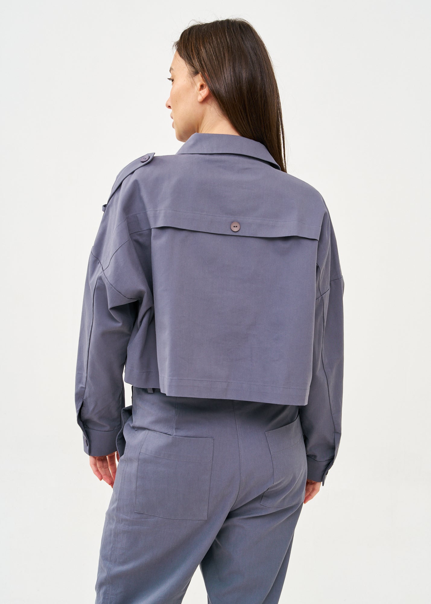 ג׳קט עם כותפת ארוכה כחול