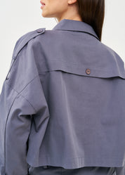 ג׳קט עם כותפת ארוכה כחול