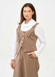 וסט כתפיות עם אבזמים חום