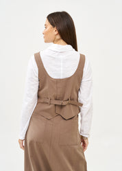 וסט כתפיות עם אבזמים חום