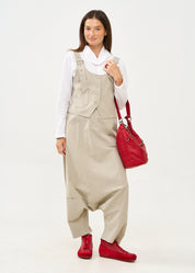 מכנס חצאית חתך עם כיס שילוב צבע סטון