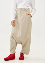 מכנס חצאית חתך עם כיס שילוב צבע סטון