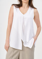 White V-neck layered tank top