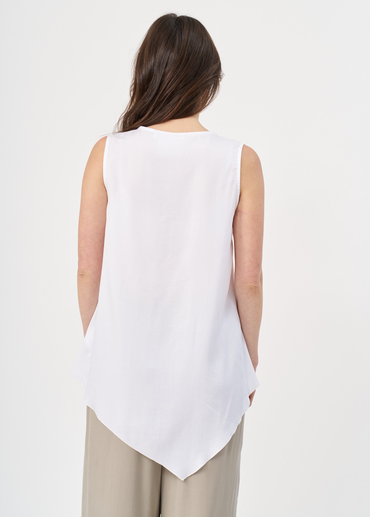 White V-neck layered tank top