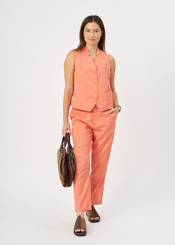 מכנסיים ארוכים שילוב סרט סולמות כתום