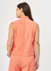 וסט שילוב סרט סולמות וכפתורים כתום