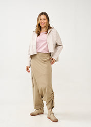 Brown pleated skirt with pocket