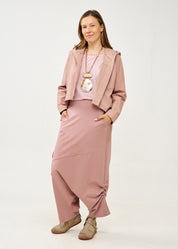 Pink pleated skirt with pocket