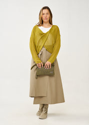 סריג בסריגה דקה ליפוף קדימה ירוק